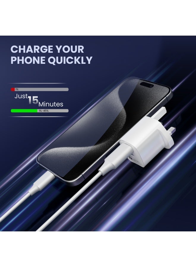 اكساستون شاحن حائط بتقنية GaN مع شحن سريع بقدرة 45 واط، ومخرج USB-C بتقنية Power Delivery PD، ومنفذ USB-A إضافي، وتصميم صغير الحجم مناسب للسفر، وشحن آمن، ومتوافق مع الهواتف الذكية والأجهزة اللوحية وأجهزة USB-C / USB-A (NA30G) - Image 2